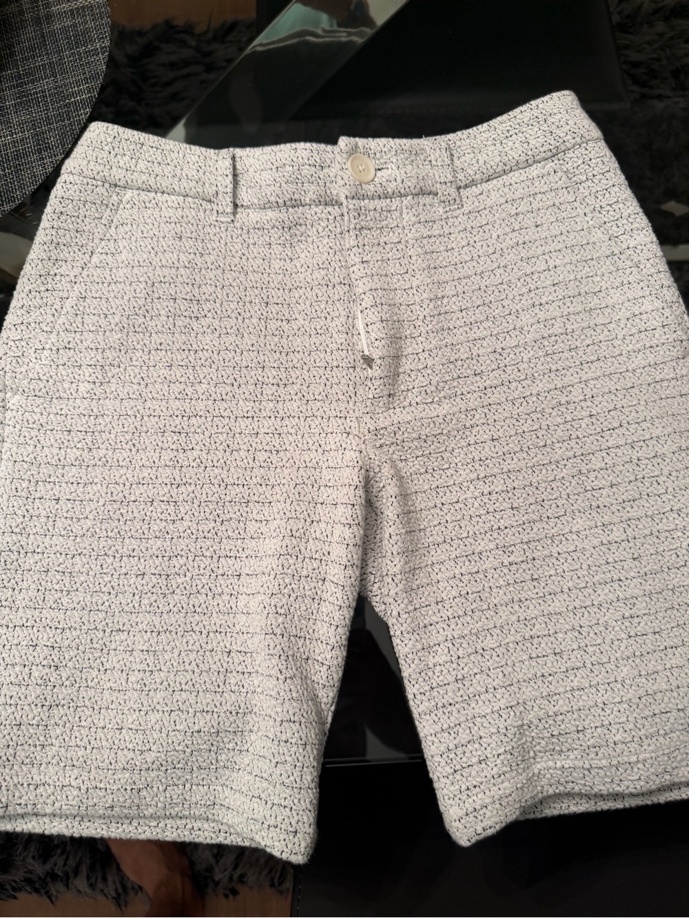 Textured White Men’s Hybrid Shorts